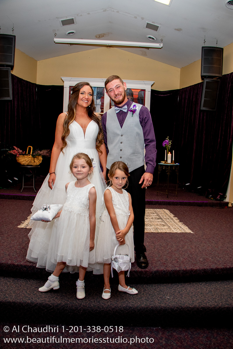Pictures in the church after the wedding ceremony of Dylan and Devon
